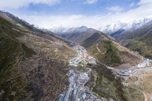 Aerial photography of Siguniangshan Town
